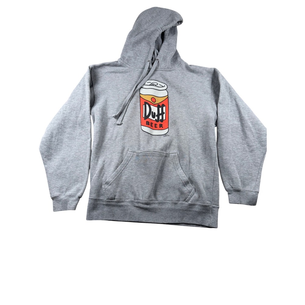 Universal Studios The Simpsons Duff Beer Graphic Hoodie Gray Small 2253
